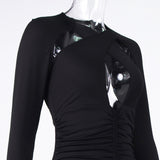 Women Autumn  Dresses Mini Dress Winter Sexy Hollow Backless Short Skirt Women's Dress