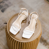 Nude Wide Fit Block Heels Chunky Heel Sandals