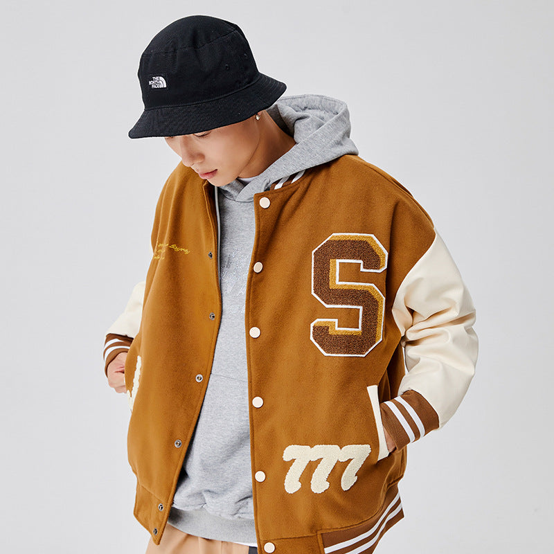 Letterman Jacket Outfit Senior Jackets Varsity Baseball Coat Autumn Baseball Uniform Men's Jacket