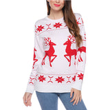 Ugly Christmas Sweater Christmas Deer Brocade Sweater Female