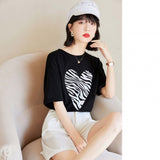 Zebra T Shirt Thin Heart Zebra Pattern