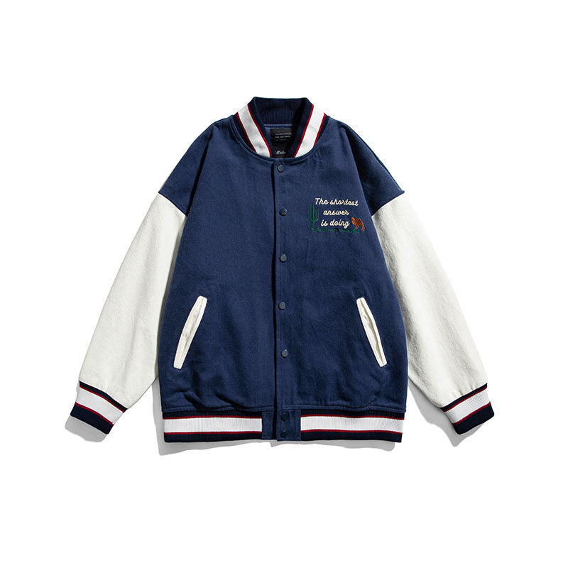 Letterman Jacket Outfit Senior Jackets Varsity Baseball Coat Men Casual Contrast Color