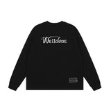 We11done Hoodie Letter Loose Loose Casual Spot round Neck Sweater
