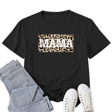 Boy Mama T Shirt Leopard Mama Pattern Printed T-shirt