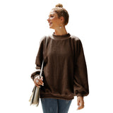 Women Sherpa Jacket Brushed Hoody Women's Autumn and Winter Pullover Long Sleeve Plush Teddy Plush Top