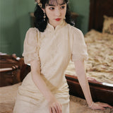 Women Cottagecore Dress Floral Cheongsam Summer Girl's Casual Dress