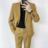 Seersucker Suit Men's Single-Breasted Suit Men's Jacket
