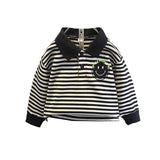 Toddler Boys Sweater Boy's Hoody Spring Striped Polo Shirt Baby