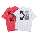 Off White T Shirt Short Sleeve Casual Fashionable  Tshirt Stitching Half Arrow Print Owt