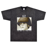 Rock Star T Shirt the Best of 1980-1990 T-shirt U2 Band Rock Loose Retro Cotton Short Sleeve