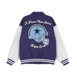 Letterman Jacket Outfit Senior Jackets Varsity Baseball Coat Embroidered Baseball Uniform Men Color Contrast Patchwork Loose