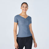 Moisture Wicking Shirts Spring/Summer Sports T-shirt V-neck Running Training Undershirt for Women