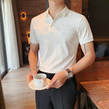 Men Polo Shirts Simple Short Sleeve Lapel T-shirt