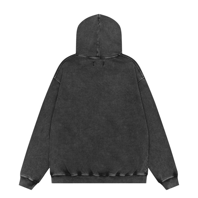 Present Hoodie Tiger Print Distressed Retro Hooded Sweatshirt