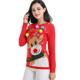 Ugly Christmas Sweater Autumn and Winter Elk Sweater for Women
