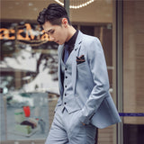 Seersucker Suit Men's Suit Three-Piece Suit Evening Gown