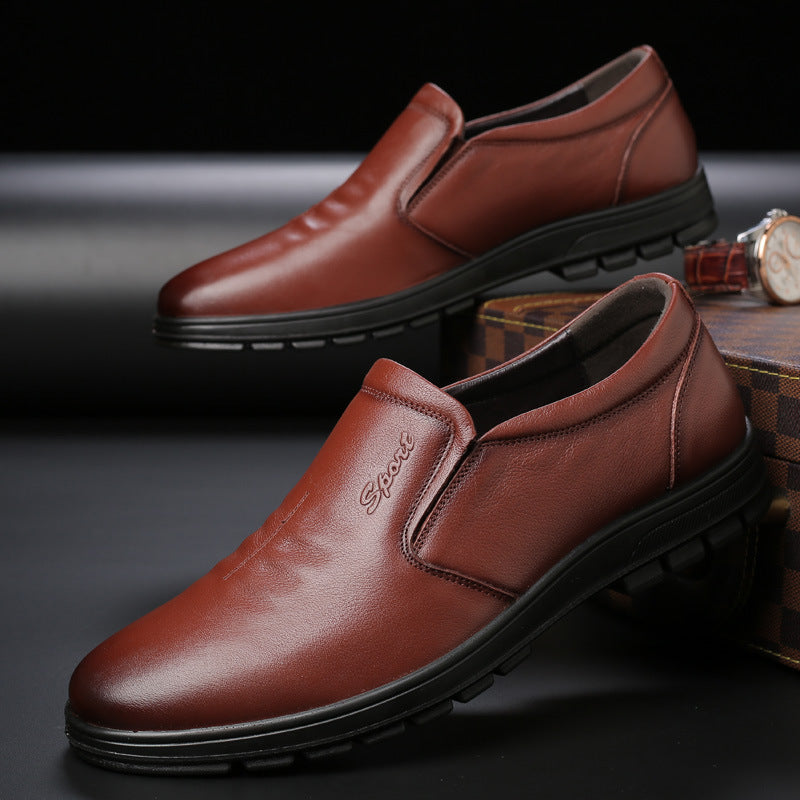 Loafers for Men Lace-up Men's Casual Shoes Genuine Cattlehide Leather Surface Men's Shoes