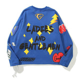 Kanye Hoodie Three-Dimensional Graffiti Smiley Sweater Hip Hop Loose Coat