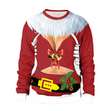 Ugly Christmas Sweater Spoof Christmas Digital Printing Pattern Pullover round Neck Christmas Couples Sweater