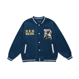 Letterman Jacket Outfit Senior Jackets Varsity Baseball Coat Men's Loose Lapel Jacket