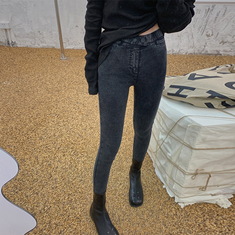 Women Legging Spring and Autumn Kitten Black Skinny Slimming