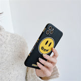 justin b drew phone case Cool Popular Brand Smiley Face Apple 11 Phone Case 12 Pro Max XS/XR Protective Case 8P Men and Women