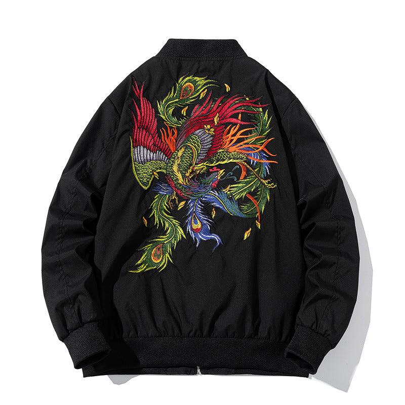 Varsity Jacket Phoenix Embroidery MA-1 Baseball Uniform
