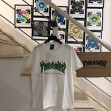 Thrasher T Shirt Thrasher Green Phantom Quartz Flame Loose Short Sleeve Fall Winter Couples Men