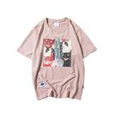 Men's T-shirt Summer Cartoon Cat Printing Fashion Brand Crew Neck Casual Tee Short Sleeve T-shirt