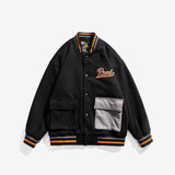 Varsity Jacket for Men Baseball Jackets Spring Letter Printing Large Pocket Unisex Baseball Uniform