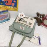 The Teacher Tote Crossbody Canvas Bag All-Match Shoulder Bag Student Class Large-Capacity Crossbody Bag