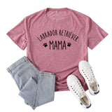 Boy Mama T Shirts Labrador Retriever Mama Letter Print Short-Sleeve T-shirt