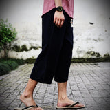 Linen Pants Straight Leg Pants Drawstring Lightweight Elastic Beach Pants Linen Men's Clothing Casual and Comfortable