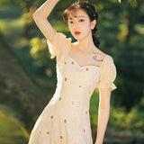 Women cottagecore Dress Sweet Dress Summer Temperament Long Skirt