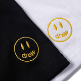 Justin Bieber Drew House Fashion Brand Drew Hem Embroidered Smiley Small Icon Casual Men's and Women's Same Style Short Sleeve