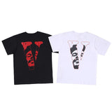 Vlone Summer Clothing Short Sleeve Tshirt plus Size Retro Sports Men's Half Sleeve Tee