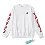 Off White Sweatshirts Long Sleeve round Neck Sweater Autumn and Winter Pattern round Neck Pullover Terry Sweater