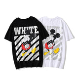 Spring/Summer OW Cartoon Mouse Print Unisex Loose ShortSleeved Tshirt Owt