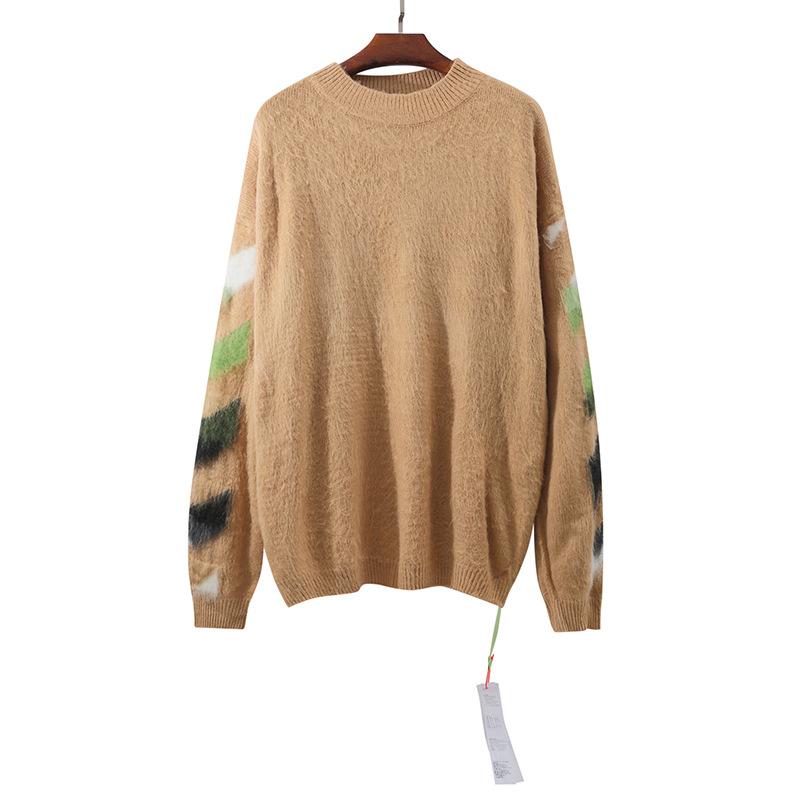 Off White Sweater Large Men Size Casual LongSleeved Warm Sweater for Women Owt
