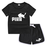 Children Pokemon Pikachu Tshirts & Shorts Casual Sports Sweat-Absorbent Suit Neutral