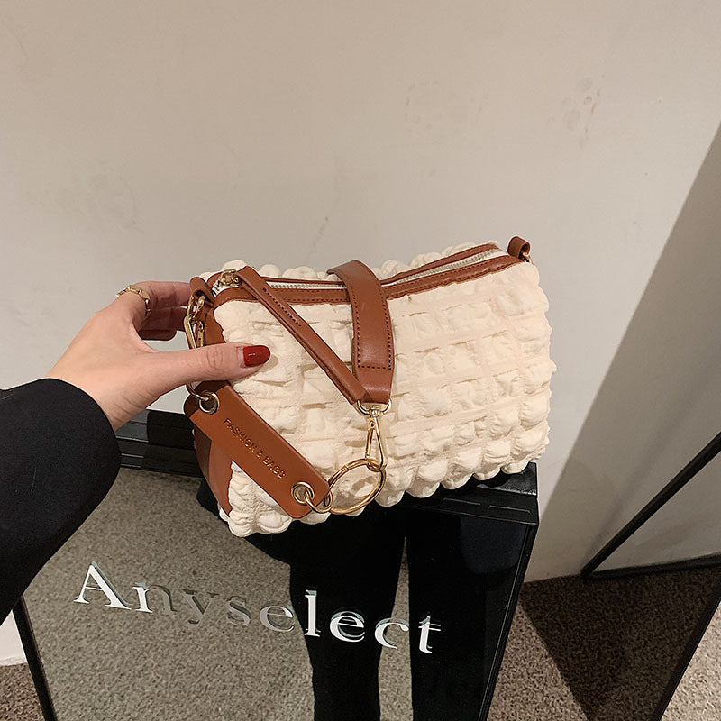 The Teacher Tote Underarm Bag Retro Trendy Shoulder Crossbody Women Bag Pleated Small Square Bag