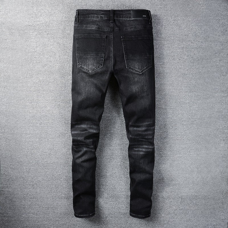 Amiri Trousers New US Amiri Leisure Washed-out Splash-Ink Painted Slim Jeans