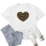 Boy Mama T Shirts Bengal Mama Leopard Print Heart Printing T-shirt