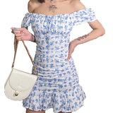 Homecoming Dresses Floral Print Ruffled Slim Fit Skirt Dress