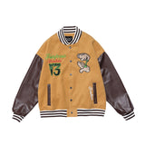 Letterman Jacket Outfit Senior Jackets Varsity Baseball Coat Cartoon Baseball Uniform Men's Jacket