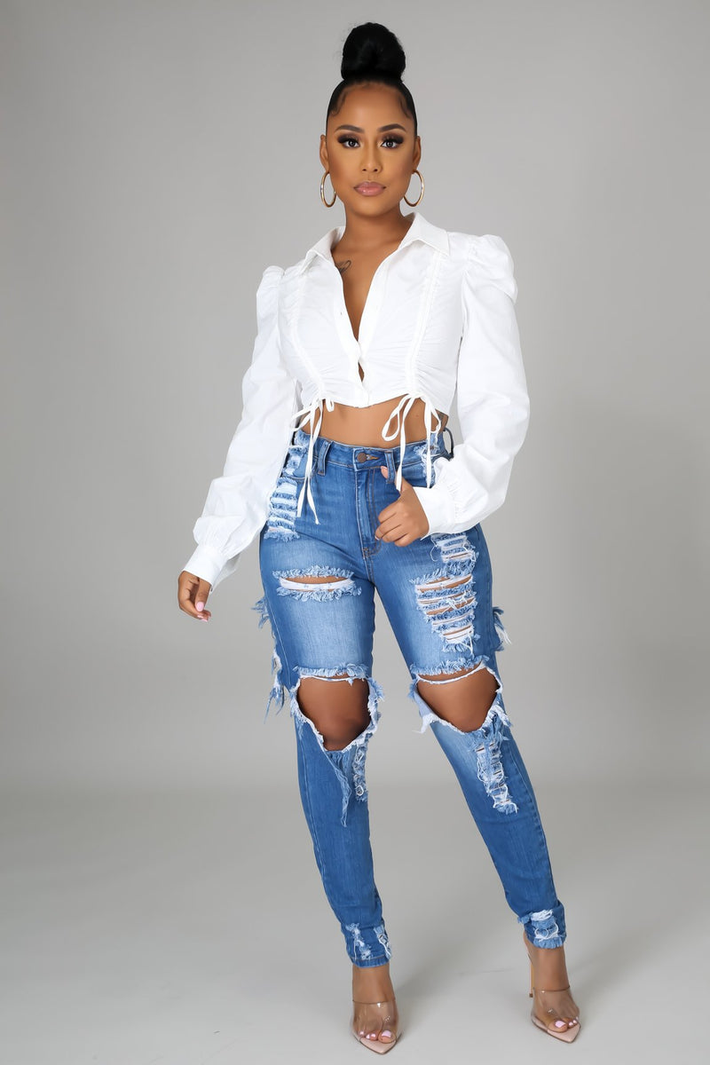 Women Distressed Denim Jeans Ripped Jean Worn Stretch Jeans Skinny Pants Women