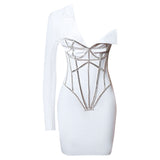 Women Bodycon Dress Spring One-Shoulder Dress