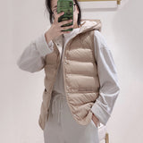 Women Winter Coats Puffer down Vest Fall Winter Hooded Lightweight down Vest