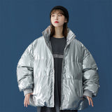 Men's Autumn Winter Coat Stand Collar Loose Short Cotton Jacket