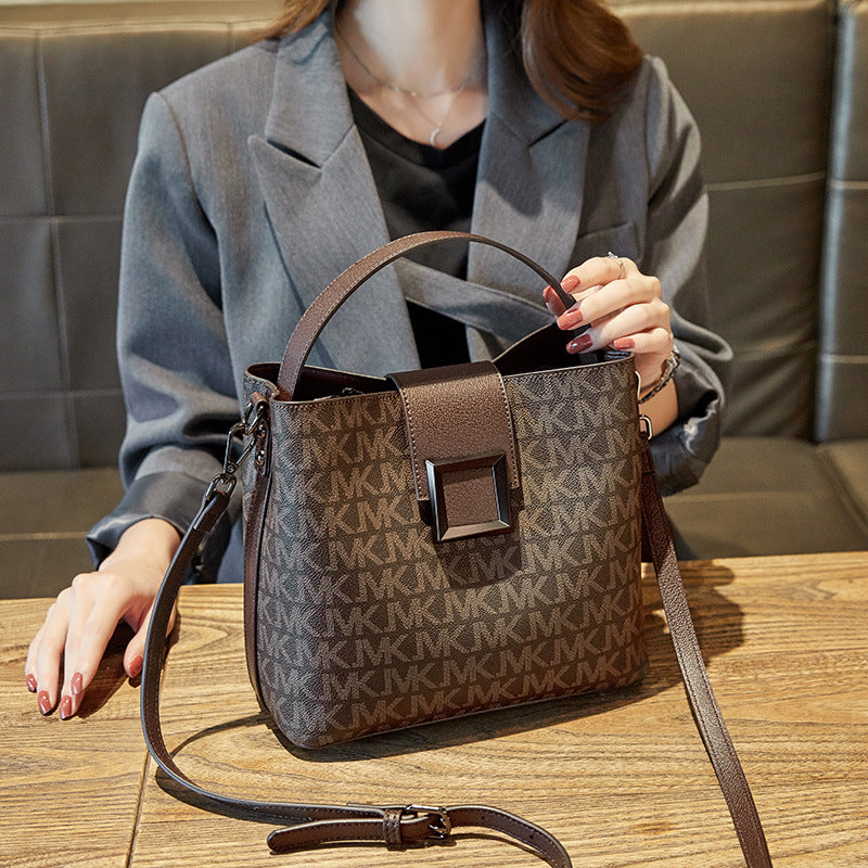 The Teacher Tote Spring/Summer Fashion Printed Large-Capacity Bucket Bag Shoulder Handbag All-Match Messenger Bag